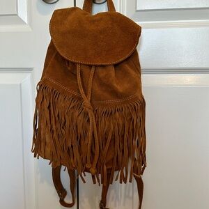 Fully suede fringe backpack